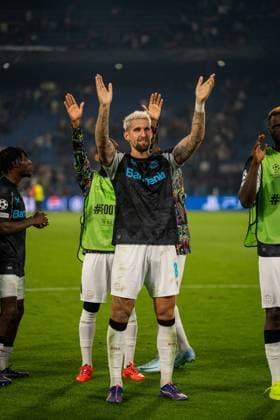 Robert Andrich Bayer Leverkusen, 08 after the win Feyenoord Rotterdam vs Bayer Leverkusen, Football, Champions League, Matchday 1, Season 2024 2025, 19 09 2024 Feyenoord Rotterdam vs Bayer Leverkusen, Football, Champions League, Matchday 1, Season 2024 2025, 19 09 2024 Rotterdam Copyright: xEibner-Pressefoto JustinxDerondex EP_JDU