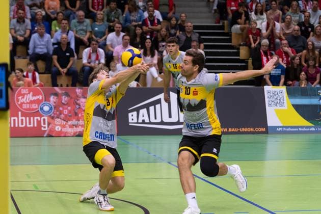 Simon Miller TSV Grafing, 18 GER, TV Rottenburg vs TSV Grafing, Volleyball, Men, 2 Bundesliga, Season 24 25, 21 09 2024, GER, TV Rottenburg vs TSV Grafing, Volleyball, Men, 2 Bundesliga, Season 24 25, 21 09 2024 Rottenburg Copyright: xEibner-Pressefoto WolfgangxFrankx EP_WFK
