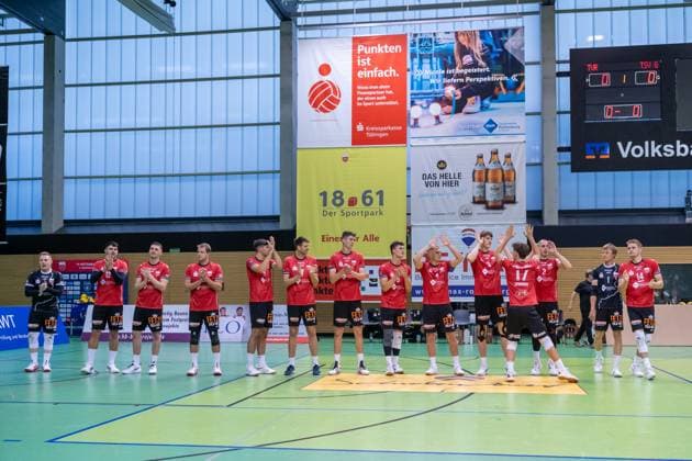 Entry, Presentation of the team TV Rottenburg GER, TV Rottenburg vs TSV Grafing, Volleyball, Men, 2 Bundesliga, Season 24 25, 21 09 2024, GER, TV Rottenburg vs TSV Grafing, Volleyball, Men, 2 Bundesliga, Season 24 25, 21 09 2024 Rottenburg Copyright: xEibner-Pressefoto WolfgangxFrankx EP_WFK
