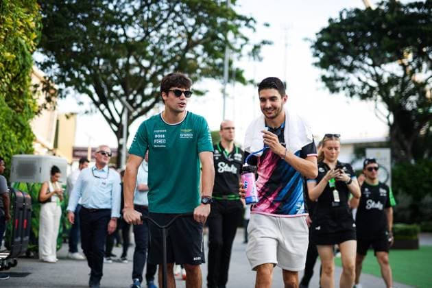 STROLL Lance (can), Aston Martin F1 Team AMR24, OCON Esteban (fra), Alpine F1 Team A524, portrait during the Formula 1 Singapore Grand Prix 2024, 18th round of the 2024 Formula One World Championship, WM, Weltmeisterschaft from September 20 to 22, 2024 on the Marina Bay Circuit, in Singapore, Singapore - F1 - SINGAPORE GRAND PRIX 2024 DPPI Panoramic 240922_R18_SINGAPORE_DP_FGDN9901