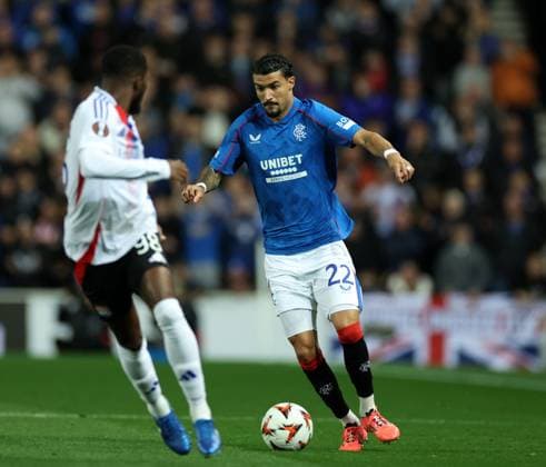 Jefte of Rangers during the Europa League group phase match at Ibrox Stadium, Glasgow. Rangers v Lyon, UEFA Europa League, Group Stage, Football, Ibrox Stadium, Glasgow, Portugal, 03 Oct 2024 EDITORIAL USE ONLY No use with unauthorised audio, video, data, fixture lists, club league logos or live services. Online in-match use limited to 120 images, no video emulation. No use in betting, games or single club league player publications. Copyright: xO Rourke RangersxFC Shutterstockx 14755166aj