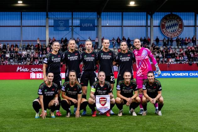 Starting eleven team photo FC Arsenal, GER, FC Bayern Muenchen vs Arsenal WFC, Football UEFA Women™s Champions League, Group C, Matchday 1, 2024 2025 season, 09 10 2024 GER, FC Bayern Muenchen vs Arsenal WFC, Football UEFA Women™s Champions League, Matchday 1, 2024 2025 season, 09 10 2024 Muenchen Copyright: xEibner-Pressefoto Memmlerx EP_MMR