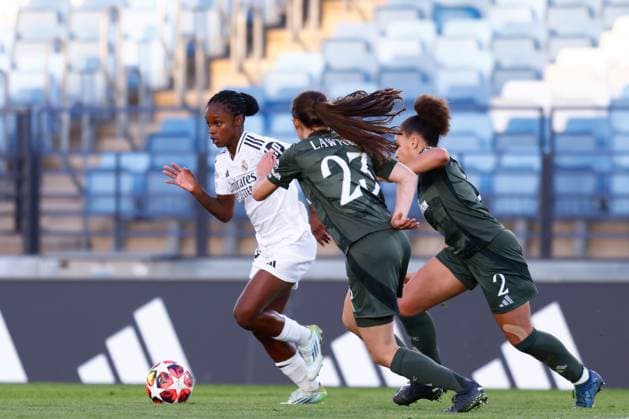 October 17, 2024, Valdebebas, Madrid, SPAIN: Linda Caicedo of Real Madrid in action during the UEFA Womenâ€⠢s Champions League, Group B, football match played between Real Madrid and Celtic FC at Alfredo Di Stefano stadium on October 17, 2024, in Valdebebas, Madrid, Spain. Valdebebas SPAIN - ZUMAa181 20241017_zaa_a181_054 Copyright: xDennisxAgyemanx