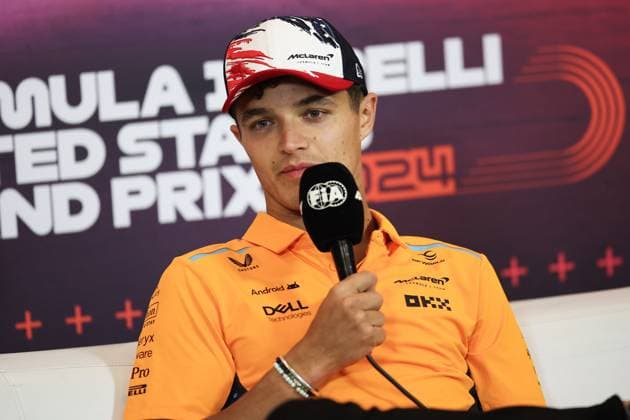 NORRIS Lando (gbr), McLaren F1 Team MCL38, portrait press conference, PK, Pressekonferenz during the Formula 1 Pirelli United States Grand Prix 2024, 19th round of the 2024 Formula One World Championship, WM, Weltmeisterschaft from October 18 to 20, 2024 on the Circuit of the Americas, in Austin, United States of America - F1 - US GRAND PRIX 2024 DPPI Panoramic 241017R19_USA_DP_EA012035