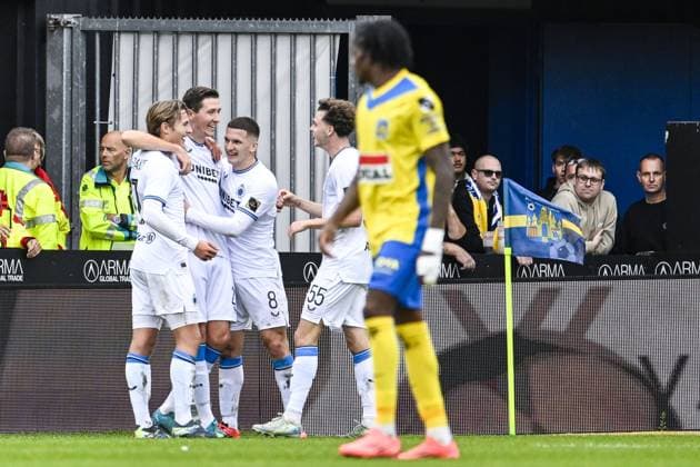 Club s Hans Vanaken celebrates after scoring during a soccer match between KVC Westerlo and Club Brugge, Saturday 19 October 2024 in Westerlo, on day 11 of the 2024-2025 Jupiler Pro League first division of the Belgian championship. TOM GOYVAERTS TomxGoyvaerts x102973974x