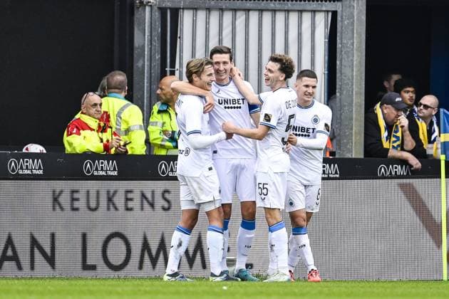 Club s Hans Vanaken celebrates after scoring during a soccer match between KVC Westerlo and Club Brugge, Saturday 19 October 2024 in Westerlo, on day 11 of the 2024-2025 Jupiler Pro League first division of the Belgian championship. TOM GOYVAERTS TomxGoyvaerts x102974002x
