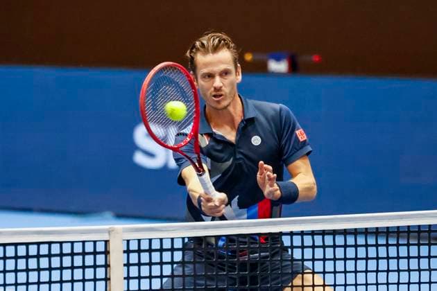 Wesley Koolhof NED , Tennis, Swiss Indoors ATP World Tour 500 , 1 8 Finals Doubles, 2024, Wesley Koolhof NED , Nikola Mektic CRO vs Francisco Cerundolo ARG , Tomas Martin Etcheverry ARG , 21 10 2024, St Jakobshalle, Basel, Switzerland Basel St Jakobshalle BS Switzerland Copyright: xGrantxHubbsx