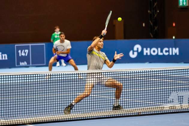 Francisco Cerundolo ARG and Tomas Martin Etcheverry ARG , Tennis, Swiss Indoors ATP World Tour 500 , 1 8 Finals Doubles, 2024, Wesley Koolhof NED , Nikola Mektic CRO vs Francisco Cerundolo ARG , Tomas Martin Etcheverry ARG , 21 10 2024, St Jakobshalle, Basel, Switzerland Basel St Jakobshalle BS Switzerland Copyright: xGrantxHubbsx
