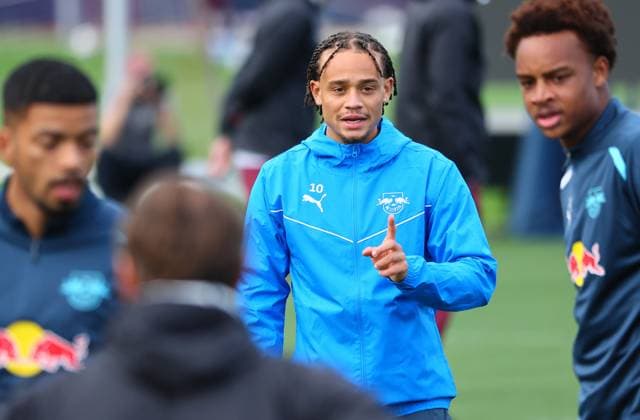RB Leipzig Training Champions League Leipzig, 22 10 2024, RB Academy, Football, UEFA Champions League, Matchday 1, RB LEIPZIG vs FC LIVERPOOL on 23 10 2024 , Final training RB Leipzig , In the picture Xavi Simons 10, RB Leipzig , Picture Point