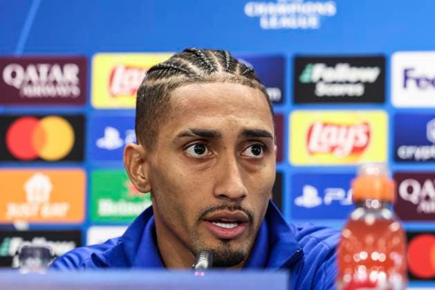 October 22, 2024, Sant Joan Despi, Barcelona, SPAIN: Raphinha Dias Belloli of FC Barcelona, Barca attends his press conference, PK, Pressekonferenz during the training day of FC Barcelona ahead the UEFA Champions League, football match against Bayern Munich at Ciudad Esportiva Joan Gamper on October 22, 2024 in Sant Joan Despi, Barcelona, Spain. Sant Joan Despi SPAIN - ZUMAa181 20241022_zaa_a181_029 Copyright: xJavierxBorregox
