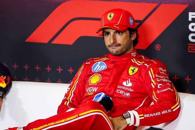 press conference, PK, Pressekonferenz SAINZ Carlos (spa), Scuderia Ferrari SF-24, portrait during the Formula 1 Gran Premio de la Ciudad de Mexico 2024, 20th round of the 2024 Formula One World Championship, WM, Weltmeisterschaft from October 25 to 27, 2024 on the Autodromo Hermanos Rodriguez, in Mexico City, Mexico - F1 - MEXICO CITY GRAND PRIX 2024 DPPI Panoramic 241027_R20_MESSICO_EA013903