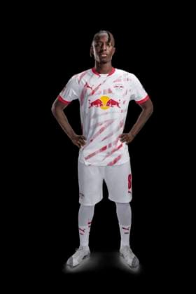 Amadou Haidara RB Leipzig portrait appointment season 2024 2025, men, 1 BL, RB Leipzig, portrait, introduction, presentation, press appointment, soccer, GER, RedBull, Red Bull, RBL shooting, studio, studio shooting, clipping, xptt