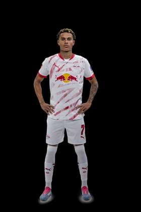Antonio Nusa RB Leipzig portrait appointment season 2024 2025, men, 1 BL, RB Leipzig, portrait, introduction, presentation, press appointment, soccer, GER, RedBull, Red Bull, RBL shooting, studio, studio shooting, clipping, xptt