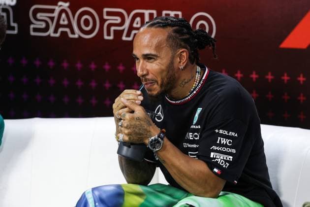 HAMILTON Lewis (gbr), Mercedes AMG F1 Team W15, portrait press conference, PK, Pressekonferenz during the Formula 1 Grande Premio de Sao Paulo 2024, 21th round of the 2024 Formula One World Championship, WM, Weltmeisterschaft from November 1 to 3, 2024 on the Interlagos Circuit, in Sao Paulo, Brazil - F1 - SAO PAULO GRAND PRIX 2024 DPPI Panoramic 241031_R21_BRASILE_DP_XB3_1369