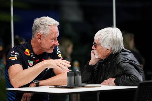 WHEATLEY Jonathan (gbr), Team Manager of Red Bull Racing, portrait ECCLESTONE Bernie (gbr), former CEO of Formula One Group, portrait during the Formula 1 Grande Premio de Sao Paulo 2024, 21th round of the 2024 Formula One World Championship, WM, Weltmeisterschaft from November 1 to 3, 2024 on the Interlagos Circuit, in Sao Paulo, Brazil - F1 - SAO PAULO GRAND PRIX 2024 DPPI Panoramic 241031_R21_BRASILE_DP_XB3_1081