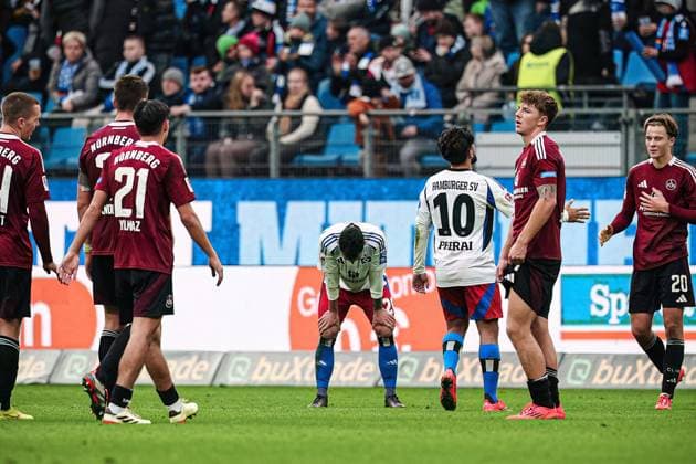 Hamburger SV disappointed disappointment after draw GER, Hamburger SV vs 1 FC Nuernberg, Football, 2 Bundesliga, Matchday 11, Season 2024 2025, 03 11 2024 DFL REGULATES PROHIBIT ANY USE OF PHOTOGRAPHS AS IMAGE SEQUENCES AND OR QUASI VIDEO GER, Hamburger SV vs 1 FC Nuernberg, Football, 2 Bundesliga, Matchday 11, Season 2024 2025, 03 11 2024 Hamburg Copyright: xEibner-Pressefoto MarcelxvonxFehrnx EP_MFN