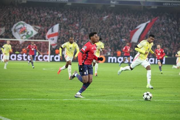 But de Jonathan DAVID (LOSC Lille) lors du match LOSC Lille vs Juventus FC, Ligue des Champions, Decathlon Arena stade Pierre Mauroy Villeneuve d Ascq, le 5 novembre 2024 - photo Laurent Sanson Panoramic FOOTBALL : LOSC Lille vs Juventus FC - Ligue des Champions - 05 11 2024 LaurentSanson Panoramic