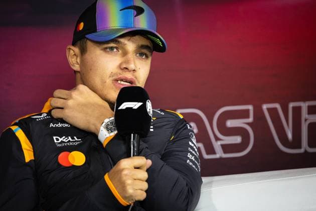 Lando Norris UK, McLaren Formula 1 Team 4 USA, Formula 1 World Championship, Grand Prix of Las Vegas, Las Vegas Strip Circuit, Media Day, 20 11 2024 USA, Formula 1 World Championship, Grand Prix of Las Vegas, Las Vegas Strip Circuit, Media Day, 20 11 2024 Las Vegas Copyright: xEibner-Pressefoto ThomasxFuesslerx EP_TFR