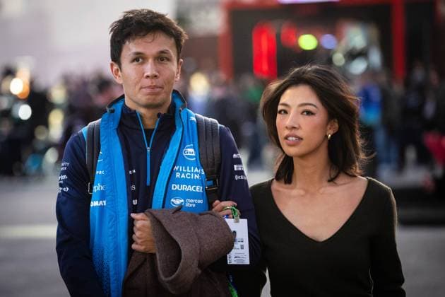 Alex Albon THA, Williams Racing 23 and his girlfriend, professional golfer Muni Lily He USA, Formula 1 World Championship, Grand Prix of Las Vegas, Las Vegas Strip Circuit, 22 11 2024 USA, Formula 1 World Championship, Grand Prix of Las Vegas, Las Vegas Strip Circuit, 22 11 2024 Las Vegas Copyright: xEibner-Pressefoto ThomasxFuesslerx EP_TFR