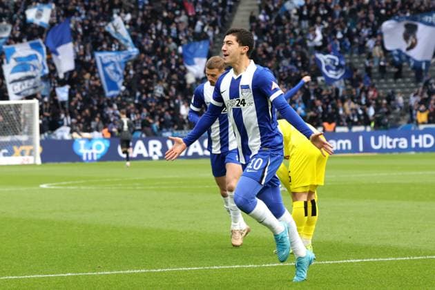DEU, DFL, 2 FBL, Hertha BSC vs SSV Ulm, 23 11 2024, Berliner Olympiastadion, Berlin, DEU, DFL, 2 FBL, Hertha BSC vs SSV Ulm, im Bild 1 0 durch Ibrahim Maza Hertha BSC Berlin 10 DFL regulations prohibit any use of Photographs as image sequences and or quasi video Foto Juergen Engler nordphoto GmbH nordphotoxGmbHx xEngler nph00076