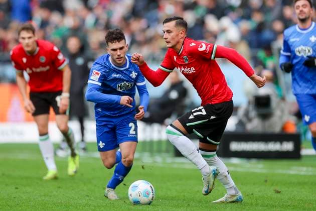 Sergio Lopez SV Darmstadt 98 and Bartlomiej Wdowik Hannover 96 battle for the ball, 2 Bundesliga, Hannover 96 vs SV Darmstadt 98, Heinz von Heiden Arena, November 23, 2024 in Hanover, Germany Photo by Marco Steinbrenner DeFodi Images Sergio Lopez SV Darmstadt 98 and Bartlomiej Wdowik Hannover 96 battle for the ball, 2 Bundesliga, Hannover 96 vs SV Darmstadt 98, Heinz von Heiden Arena, November 23, 2024 in Hanover, Germany Photo by Marco Steinbrenner DeFodi Images DFB DFL REGULATIONS PROHIBIT ANY USE OF PHOTOGRAPHS AS IMAGE SEQUENCES AND OR QUASI VIDEO Defodi 700 hannover darmstadt 20241123 047 Defodi-700 DFB DFL REGULATIONS PROHIBIT ANY USE OF PHOTOGRAPHS AS IMAGE SEQUENCES AND OR QUASI-VIDEO.