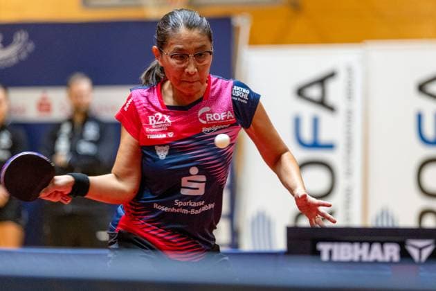 Qianhong Gotsch, SV DJK Kolbermoor , SV DJK Kolbermoor vs TTC Berlin eastside , Table Tennis, 1 Bundesliga Women, 7 Matchweek, 2024 2025, 06 12 2024, SV DJK Kolbermoor vs TTC Berlin eastside , Table Tennis, 1 Bundesliga Women, 7 Matchweek, 2024 2025, 06 12 2024, Kolbermoor Copyright: xEibner-Pressefoto MateuszxJopx EP_MJP