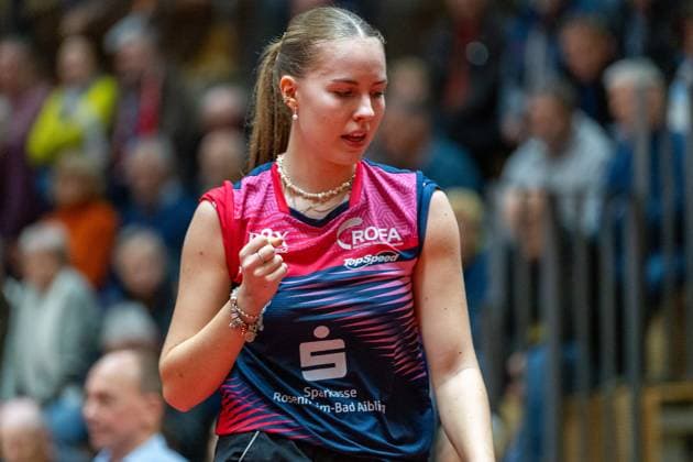 Annett Kaufmann, SV DJK Kolbermoor , Cheering, SV DJK Kolbermoor vs TTC Berlin eastside , Table Tennis, 1 Bundesliga Women, 7 Matchweek, 2024 2025, 06 12 2024, SV DJK Kolbermoor vs TTC Berlin eastside , Table Tennis, 1 Bundesliga Women, 7 Matchweek, 2024 2025, 06 12 2024, Kolbermoor Copyright: xEibner-Pressefoto MateuszxJopx EP_MJP