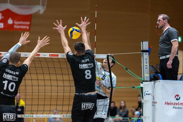 Yannick Bibelriether SV Schwaig, 05 , Jannis Hopt CERATONIA Volleys Eltmann, 08 , SV Schwaig Volleyball CERATONIA Volleys Eltmann, Volleyball, 2 Bundesliga Sued, 8 Matchday, 07 12 2024 SV Schwaig Volleyball CERATONIA Volleys Eltmann, Volleyball, 2 Bundesliga Sued, 8 Matchday, 07 12 2024 Schwaig Copyright: xEibner-Pressefoto G.xSantemizx EP_GSZ