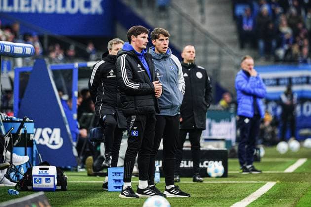 Merlin Polzin Hamburger SV, Co Coach and Loic Fave Hamburger SV, Co Coach GER, Hamburger SV vs SV Darmstadt 98, Football, 2 Bundesliga, Matchday 15, Season 2024 2025, 08 12 2024 DFL REGULATIONS PROHIBIT ANY USE OF PHOTOGRAPHS AS IMAGE SEQUENCES AND OR QUASI VIDEO GER, Hamburger SV vs SV Darmstadt 98, Football, 2 Bundesliga, Matchday 15, Season 2024 2025, 08 12 2024 Hamburg Copyright: xEibner-Pressefoto MarcelxvonxFehrnx EP_MFN