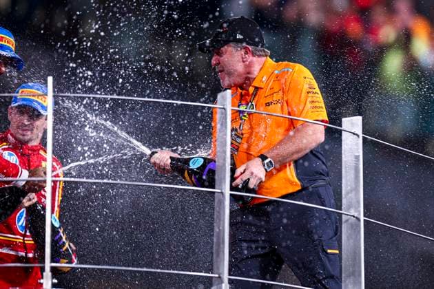 Zak Brown, CEO of McLaren celebrates in the podium, Race, F1 Grand Prix of Abu Dhabi, Yas Marina Circuit on December 08, 2024 in Abu Dhabi, United Arab Emirates Photo by Diogo Cardoso DeFodi Images Zak Brown, CEO of McLaren celebrates in the podium, Race, F1 Grand Prix of Abu Dhabi, Yas Marina Circuit on December 8, 2024 in Abu Dhabi, United Arab Emirates Photo by Diogo Cardoso DeFodi Images Defodi 645 f1abu20241208 066 Defodi-645