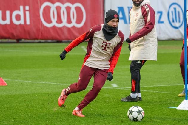 Raphael Guerreiro FC Bayern Muenchen, 22 with ball, GER, Final training, FC Bayern Muenchen, Football, UEFA Champions League, Matchday 6, 2024 2025 season, 09 12 2024, GER, Final training, FC Bayern Muenchen, Football, UEFA Champions League, Matchday 6, 2024 2025 season, 09 12 2024 Muenchen Copyright: xEibner-Pressefoto JennixMaulx EP_JML