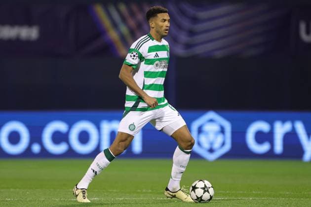 Auston Trusty of Celtic in action Dinamo Zagreb v Celtic, UEFA Champions League, Group Stage, Football, Maksimir Stadium, Zagreb, Croatia, UK - 10 Dec 2024 EDITORIAL USE ONLY No use with unauthorised audio, video, data, fixture lists, club league logos or live services. Online in-match use limited to 120 images, no video emulation. No use in betting, games or single club league player publications. Copyright: xNikolaxKrstic Shutterstockx 14984446y