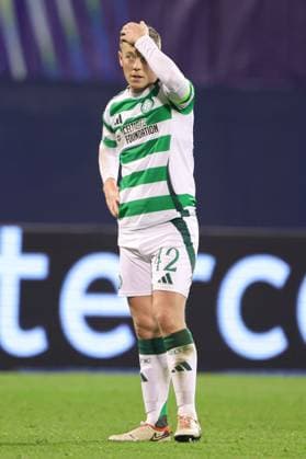 Callum McGregor of Celtic shows a look of dejection Dinamo Zagreb v Celtic, UEFA Champions League, Group Stage, Football, Maksimir Stadium, Zagreb, Croatia, UK - 10 Dec 2024 EDITORIAL USE ONLY No use with unauthorised audio, video, data, fixture lists, club league logos or live services. Online in-match use limited to 120 images, no video emulation. No use in betting, games or single club league player publications. Copyright: xNikolaxKrstic Shutterstockx 14984446cc