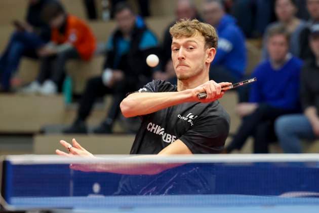 Adrien Rassenfosse TTC Schwalbe Bergneustadt controls the ball, 1 mens table tennis Bundesliga, TTC Schwalbe Bergneustadt vs Borussia Duesseldorf, Burstenhalle, December 11, 2024 in Bergneustadt, Germany Photo by Marco Steinbrenner DeFodi Images Adrien Rassenfosse TTC Schwalbe Bergneustadt controls the ball, 1 mens table tennis Bundesliga, TTC Schwalbe Bergneustadt vs Borussia Duesseldorf, Burstenhalle, December 11, 2024 in Bergneustadt, Germany Photo by Marco Steinbrenner DeFodi Images Defodi 700 berg dus 20241211 047 Defodi-700