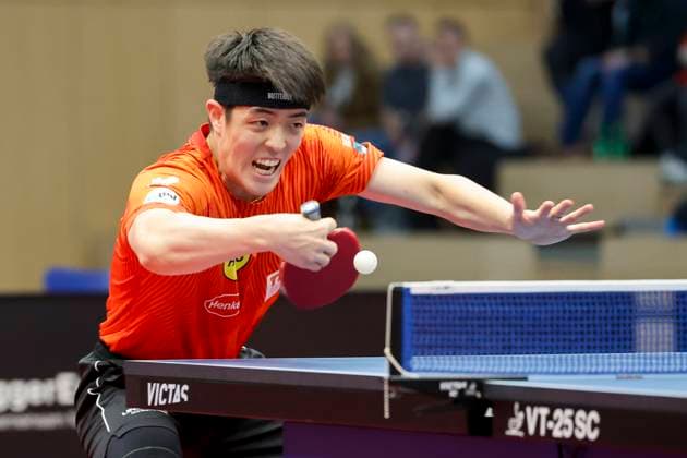 Dang Qiu Borussia Duesseldorf controls the ball, 1 mens table tennis Bundesliga, TTC Schwalbe Bergneustadt vs Borussia Duesseldorf, Burstenhalle, December 11, 2024 in Bergneustadt, Germany Photo by Marco Steinbrenner DeFodi Images Dang Qiu Borussia Duesseldorf controls the ball, 1 mens table tennis Bundesliga, TTC Schwalbe Bergneustadt vs Borussia Duesseldorf, Burstenhalle, December 11, 2024 in Bergneustadt, Germany Photo by Marco Steinbrenner DeFodi Images Defodi 700 berg dus 20241211 078 Defodi-700