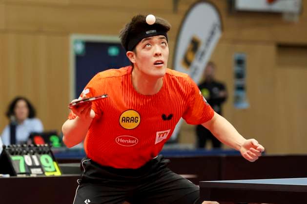 Dang Qiu Borussia Duesseldorf controls the ball, 1 mens table tennis Bundesliga, TTC Schwalbe Bergneustadt vs Borussia Duesseldorf, Burstenhalle, December 11, 2024 in Bergneustadt, Germany Photo by Marco Steinbrenner DeFodi Images Dang Qiu Borussia Duesseldorf controls the ball, 1 mens table tennis Bundesliga, TTC Schwalbe Bergneustadt vs Borussia Duesseldorf, Burstenhalle, December 11, 2024 in Bergneustadt, Germany Photo by Marco Steinbrenner DeFodi Images Defodi 700 berg dus 20241211 089 Defodi-700
