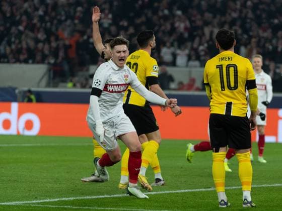 Goal for 1 1 by Angelo Stiller VfB Stuttgart, 06 , Cheers, Goal celebration GER, VfB Stuttgart vs BSC Young Boys Bern, Football, Men, UEFA Champions League, Matchday 6, Season 2024 2025, 11 12 2024, GER, VfB Stuttgart vs BSC Young Boys Bern, Football, Men, UEFA Champions League, Matchday 6, Season 2024 2025, 11 12 2024 Stuttgart Copyright: xEibner-Pressefoto WolfgangxFrankx EP_WFK