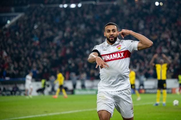 Josha Vagnoman VfB Stuttgart, 04 celebrates the goal for 4 1, GER, VfB Stuttgart vs BSC Young Boys Bern, Football, Men, UEFA Champions League, Matchday 6, Season 2024 2025, 11 12 2024 GER, VfB Stuttgart vs BSC Young Boys Bern, Football, Men, UEFA Champions League, Matchday 6, Season 2024 2025, 11 12 2024 Stuttgart Copyright: xEibner-Pressefoto Memmlerx EP_MMR