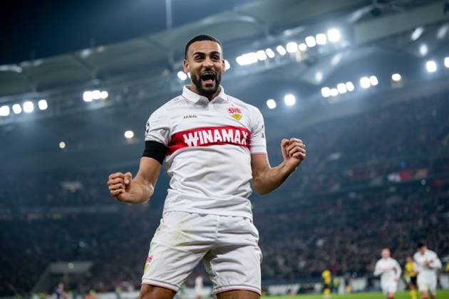 Josha Vagnoman VfB Stuttgart, 04 celebrates the goal for 4 1, GER, VfB Stuttgart vs BSC Young Boys Bern, Football, Men, UEFA Champions League, Matchday 6, Season 2024 2025, 11 12 2024 GER, VfB Stuttgart vs BSC Young Boys Bern, Football, Men, UEFA Champions League, Matchday 6, Season 2024 2025, 11 12 2024 Stuttgart Copyright: xEibner-Pressefoto Memmlerx EP_MMR