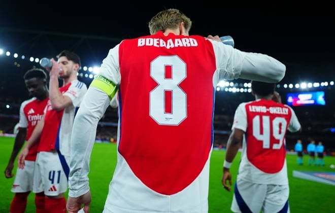 Martin Odegaard of Arsenal Arsenal v Monaco, UEFA Champions League, Group Stage, Football, Emirates Stadium, London, UK - 11 Dec 2024 EDITORIAL USE ONLY No use with unauthorised audio, video, data, fixture lists, club league logos or live services. Online in-match use limited to 120 images, no video emulation. No use in betting, games or single club league player publications. Copyright: xJavierxGarcia Shutterstockx 14984979ax