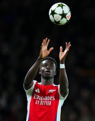 Sport Bilder des Tages Bukayo Saka of Arsenal Arsenal v Monaco, UEFA Champions League, Group Stage, Football, Emirates Stadium, London, UK - 11 Dec 2024 EDITORIAL USE ONLY No use with unauthorised audio, video, data, fixture lists, club league logos or live services. Online in-match use limited to 120 images, no video emulation. No use in betting, games or single club league player publications. Copyright: xJavierxGarcia Shutterstockx 14984979eh