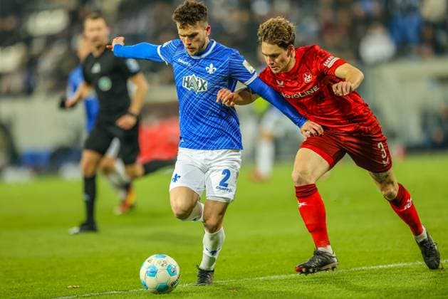 GER, Darmstadt, SV Darmstadt 98 vs 1 FC Kaiserlautern, 2 Bundesliga, Football, DFB, Season 2024 2025, Merck Stadion am Böllenfalltor, Matchday 16, pictured from l Sergio Lopez SV Darmstadt 98 2 , Erik Wekesser 1 FC Kaiserslautern 3 DFB DFL REGULATIONS PROHIBIT ANY USE OF PHOTOGRAPHS AS IMAGE SEQUENCES AND OR QUASI VIDEO, 14 12 2024, Copyright: HMBxMedia HendrikxHamelau