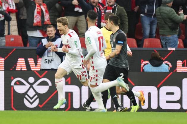 GER, 2 FBL, 1 FC Koeln vs 1 FC Nuernberg 15 12 2024, Rheinenergie Stadion, Koeln, GER, 2 FBL, 1 FC Koeln vs 1 FC Nuernberg, in the picture 2 0 for Koeln by 11 meters Florian Kainz FC Koeln 11 , goal jubilation jubilation jubilation, nordphotoxGmbHx xMeuter nph00351