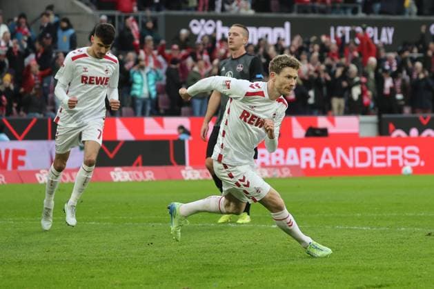 Cologne jubilation after the 2 0 by Florian Kainz Koeln 11 , penalty kick, GER, 1 FC Koeln vs 1 FC Nuernberg , 2 Fussball Bundesliga, Matchday 16, Season 2024 2025, 15 12 2024, DFL REGULATIONS PROHIBIT ANY USE OF PHOTOGRAPHS AS IMAGE SEQUENCES AND OR QUASI VIDEO, GER, 1 FC Koeln vs 1 FC Nuernberg , 2 Fussball Bundesliga, Matchday 16, Season 2024 2025, 15 12 2024 Koeln Copyright: xEibner-Pressefoto JoergxNiebergax EP_JNL