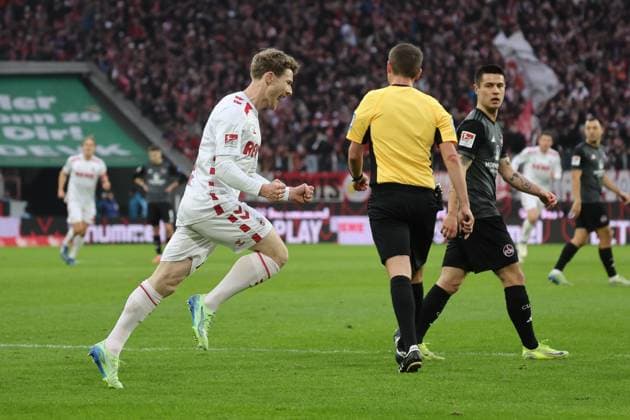 Cologne jubilation after the 2 0 by Florian Kainz Koeln 11 , penalty kick, GER, 1 FC Koeln vs 1 FC Nuernberg , 2 Fussball Bundesliga, Matchday 16, Season 2024 2025, 15 12 2024, DFL REGULATIONS PROHIBIT ANY USE OF PHOTOGRAPHS AS IMAGE SEQUENCES AND OR QUASI VIDEO, GER, 1 FC Koeln vs 1 FC Nuernberg , 2 Fussball Bundesliga, Matchday 16, Season 2024 2025, 15 12 2024 Koeln Copyright: xEibner-Pressefoto JoergxNiebergax EP_JNL