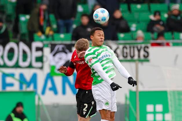 Josh Knight Hannover 96 and Roberto Massimo SpVgg Greuther Fuerth battle for the ball, 2 Bundesliga, SpVgg Greuther Fürth vs Hannover 96, Sportpark Ronhof Thomas Sommer, December 15, 2024 in Fürth, Germany Photo by Marco Steinbrenner DeFodi Images Josh Knight Hannover 96 and Roberto Massimo SpVgg Greuther Fuerth battle for the ball, 2 Bundesliga, SpVgg Greuther Fuerth vs Hannover 96, Sportpark Ronhof Thomas Sommer, December 15, 2024 in Fuerth, Germany Photo by Marco Steinbrenner DeFodi Images DFB DFL REGULATIONS PROHIBIT ANY USE OF PHOTOGRAPHS AS IMAGE SEQUENCES AND OR QUASI VIDEO Defodi 700 fuerth hannover 20241215 009 Defodi-700 DFB DFL REGULATIONS PROHIBIT ANY USE OF PHOTOGRAPHS AS IMAGE SEQUENCES AND OR QUASI-VIDEO.