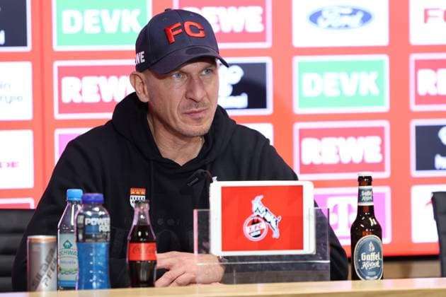 GER, 2 FBL, 1 FC Koeln vs 1 FC Nuernberg 15 12 2024, Rheinenergie Stadion, Koeln, GER, 2 FBL, 1 FC Koeln vs 1 FC Nuernberg, in the picture press conference PK after the match, Gerhard Struber head coach, head coach 1 FC Koeln , nordphotoxGmbHx xMeuter nph00351