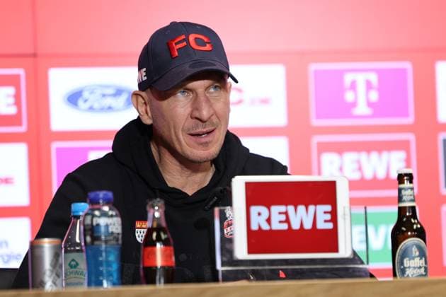 GER, 2 FBL, 1 FC Koeln vs 1 FC Nuernberg 15 12 2024, Rheinenergie Stadion, Koeln, GER, 2 FBL, 1 FC Koeln vs 1 FC Nuernberg, in the picture press conference PK after the match, Gerhard Struber head coach, head coach 1 FC Koeln , nordphotoxGmbHx xMeuter nph00351