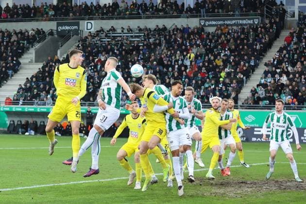 Penalty area scene GER, Preussen Muenster vs SSV Ulm 1846, Football, 2 Liga, Matchday 17, Season 2024 2025, 21 12 2024 DFL REGULATES PROHIBIT ANY USE OF PHOTOGRAPHS AS IMAGE SEQUENCES AND OR QUASI VIDEO GER, Preussen Muenster vs SSV Ulm 1846, Football, 2 Liga, Matchday 17, Season 2024 2025, 21 12 2024 Muenster Copyright: xEibner-Pressefoto FrankxZeisingx EP_FZG