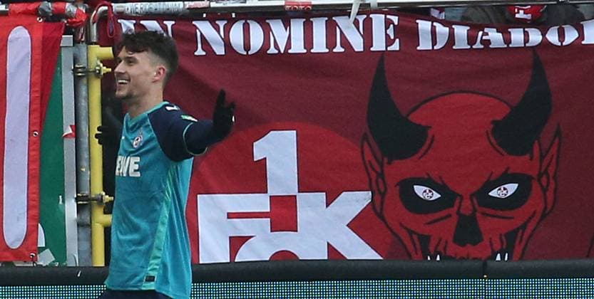 1:0 Köln durh Dejan Ljubicic (7, FC Köln) 22.12.2024, Fußball, 2. Bundesliga, 1. FC Kaiserslautern - 1. FC Köln, 17. Spieltag, Saison 2024 25, Fritz Walter Stadion, Kaiserslautern, Deutschland, zmdz, ** DFB & DFL regulations prohibit any use of photographs as image sequences and or quasi-video. ** 1. FC Kaiserslautern - 1. FC Köln